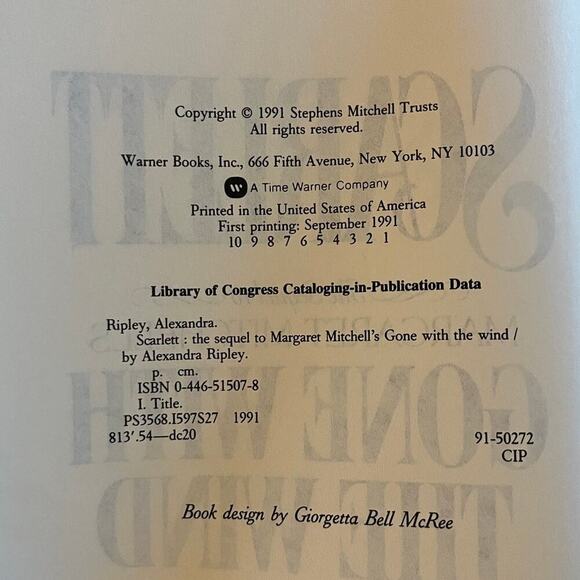 VTG Scarlett The Sequel to Gone With The Wind. 1st Printing. Alexandra Ripley - Picture 4 of 4